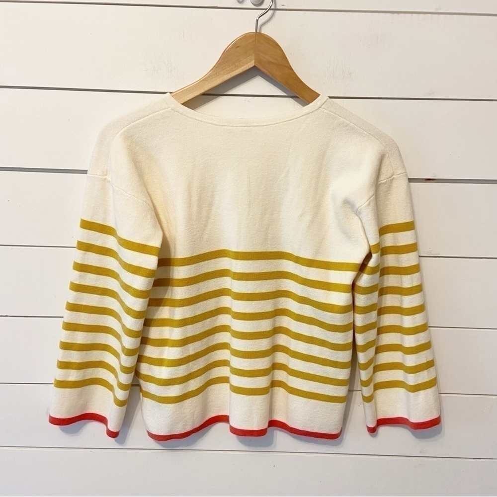 Moth - Anthropologie | Stripped Rayon Blend Cropped Sweater Size Small - Picture 2 of 9